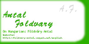 antal foldvary business card