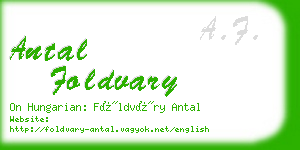 antal foldvary business card